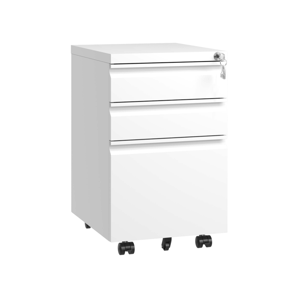 3 Drawer Mobile File Cabinet with Lock and Wheels_4Dock